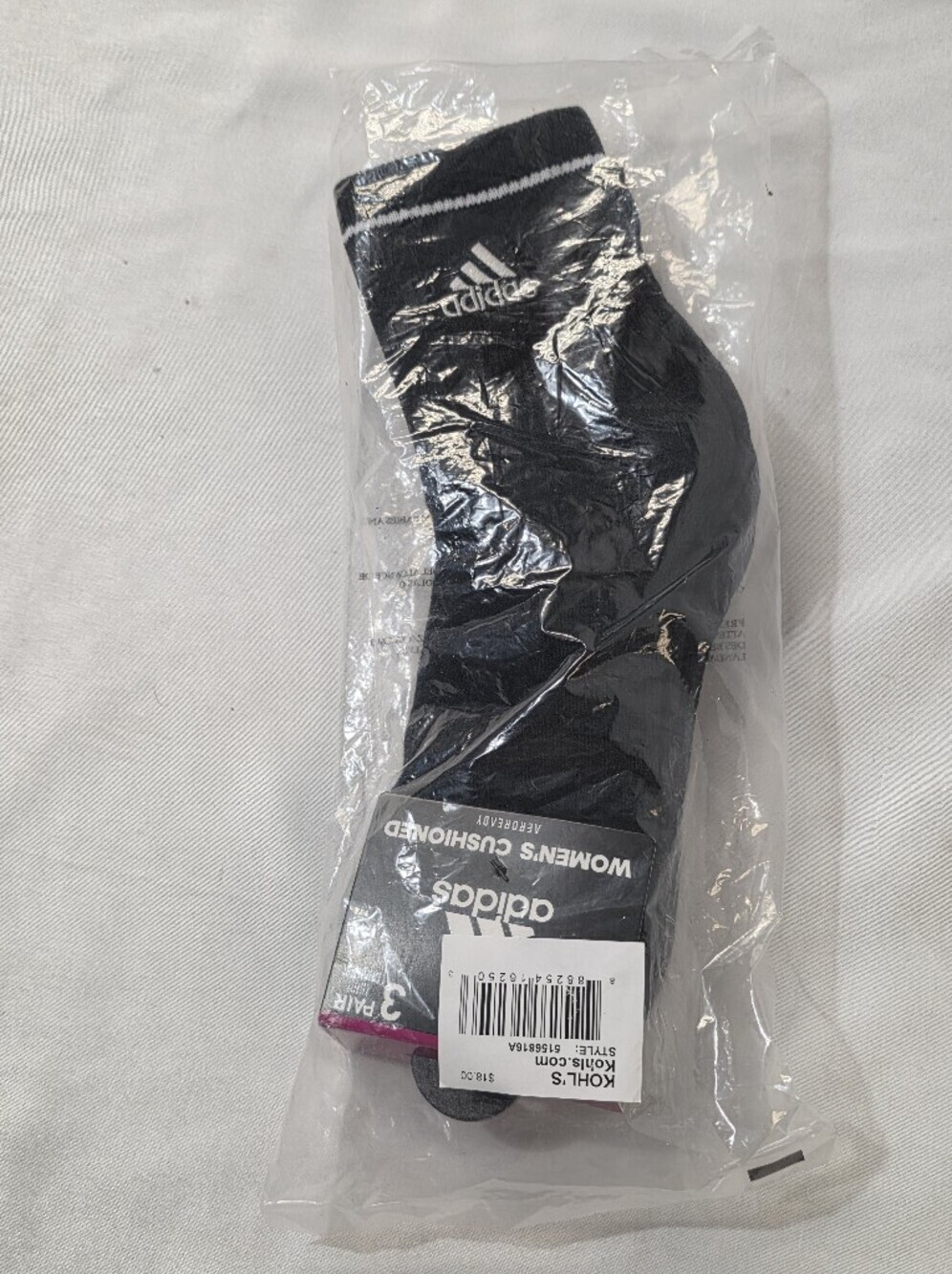 adidas Cushioned High Quarter Crew Socks Womens Size 5-10 Climacool 3Pk